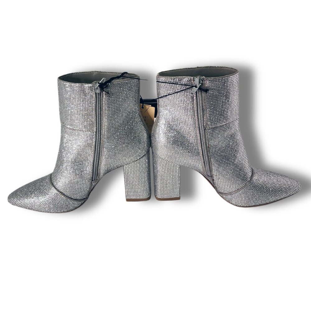 Steve Madden NYC Silver Sparkle Ankle Boots – Size 9 – NWT - Picture 6 of 9